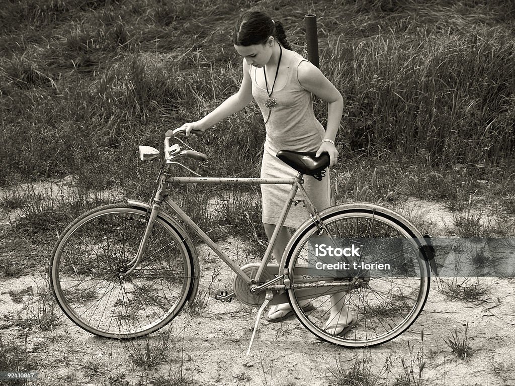 Girl & Bike  Adolescence Stock Photo