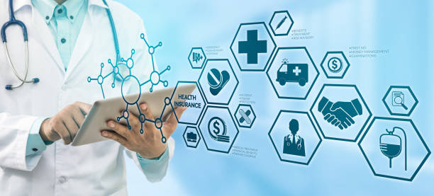 istock Doctor with Health Insurance Modern Interface Icon 924111674