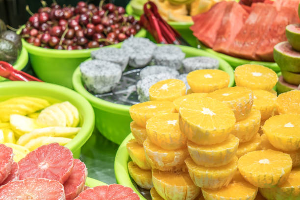 istock Different types of fruit in green pot 924111798