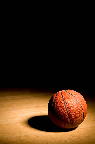 istock Basketball on the Hardwood with Black Copy space above (XXL) 92411282
