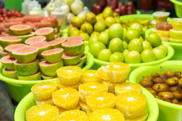 istock Different types of fruit in green pot 924114788