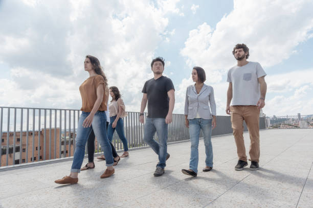 istock Young business team walking in a rooftop 924119124