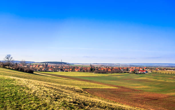 Autumn landscape with view on monastery by Druebeck in Germany