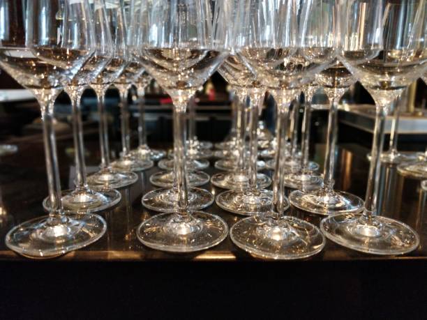 istock Stack of wineglasses on the counter 924126032