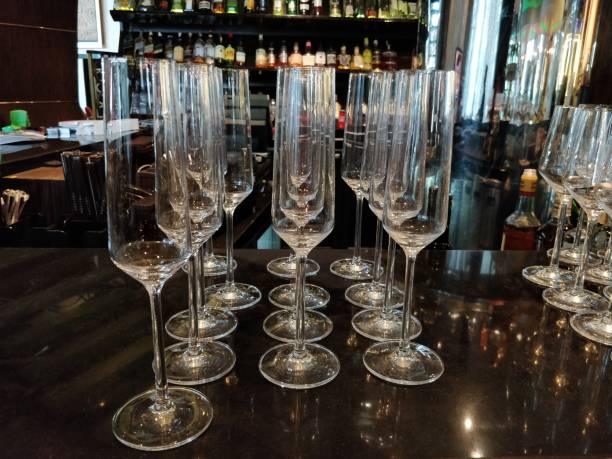 istock Stack of wineglasses on the counter 924126044