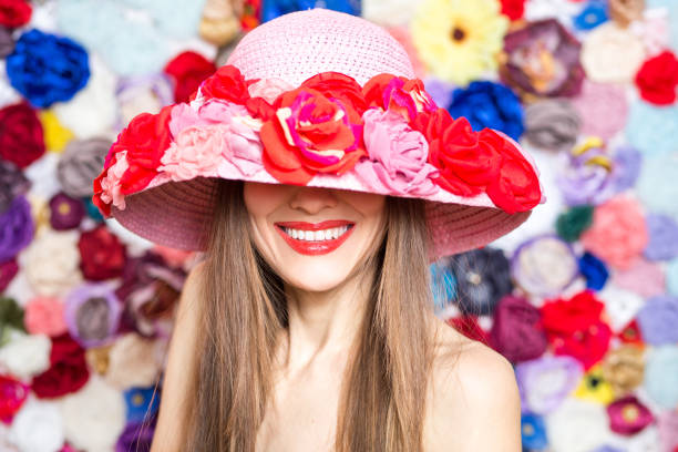 istock Woman in flowers hat 924134208