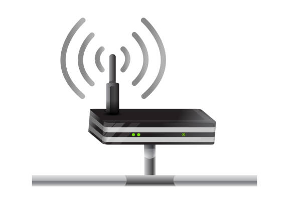 白い背景の上の無線ルーター ネットワーク イラスト デザイン - wireless technology router computer network wap点のイラスト素材／クリップアート素材／マンガ素材／アイコン素材