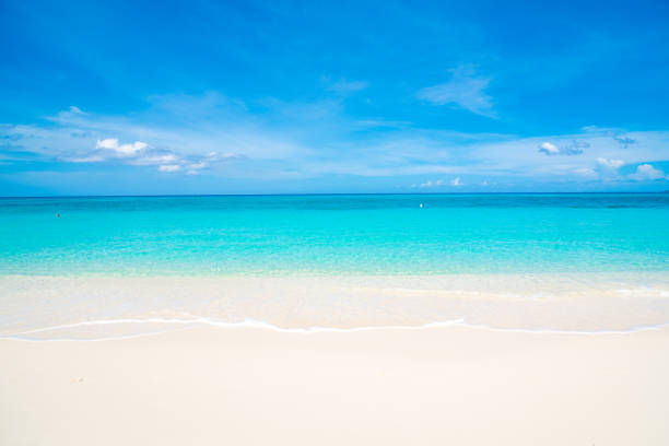 White Sand Seven Mile Beach Grand Cayman Famous Seven Mile Beach grand cayman stock pictures, royalty-free photos & images