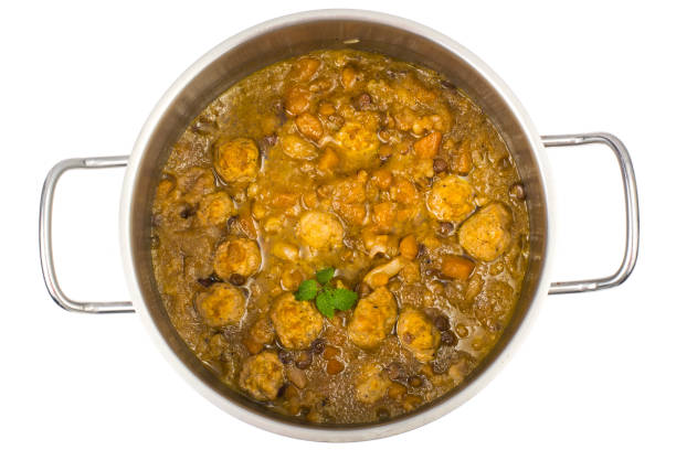 istock Casserole thick vegetable soup with lentils and meatballs 924136674