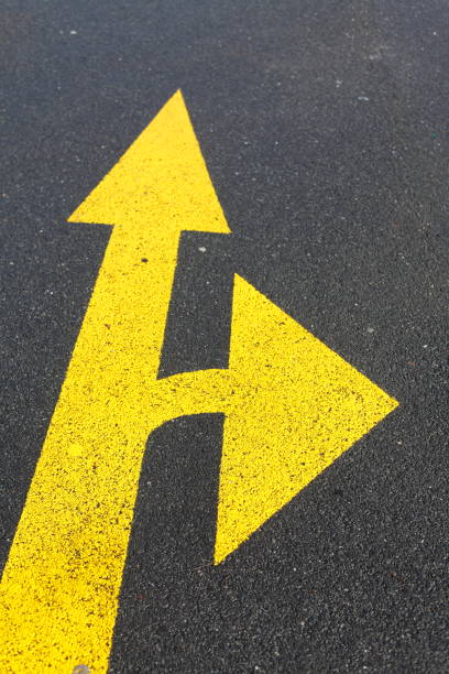 istock Road marking Yellow arrows 924139640
