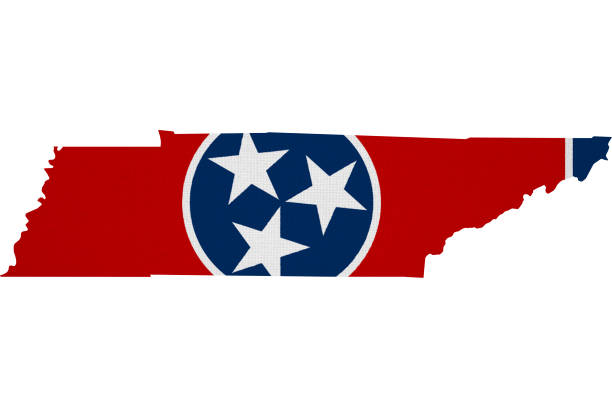 istock Tennessee flag USA with map 924143538
