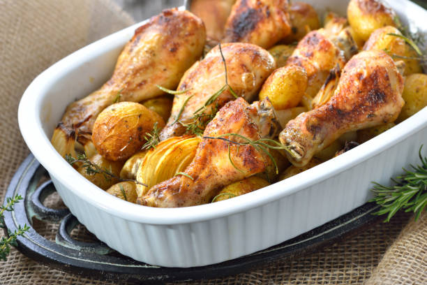 istock Baked chicken drumsticks with potatoes 924150182