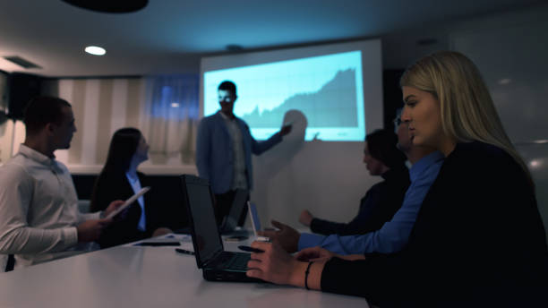 istock Businessman presenting to colleagues at a meeting 924156428
