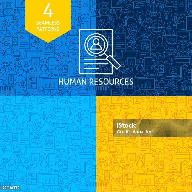 Line Human Resources Patterns Stock Illustration - Download Image Now - Human Resources, Backgrounds, Art