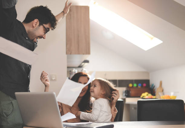 istock Happy family enjoying time home 924169666