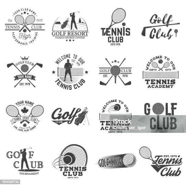 Ensemble De Golf Club Le Concept De Club De Tennis Vecteurs libres de droits et plus d'images vectorielles de Tennis