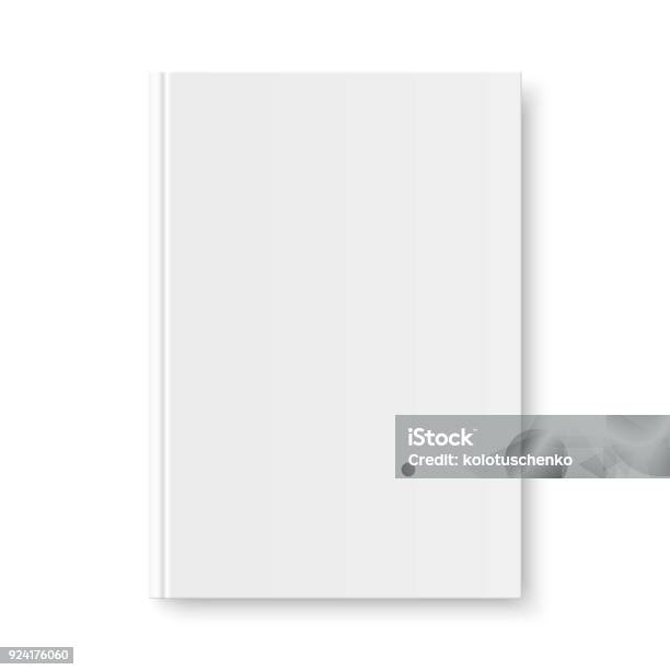 Vector Mock Up Of Book White Blank Cover Stock Illustration - Download Image Now - Book, Template, Book Cover