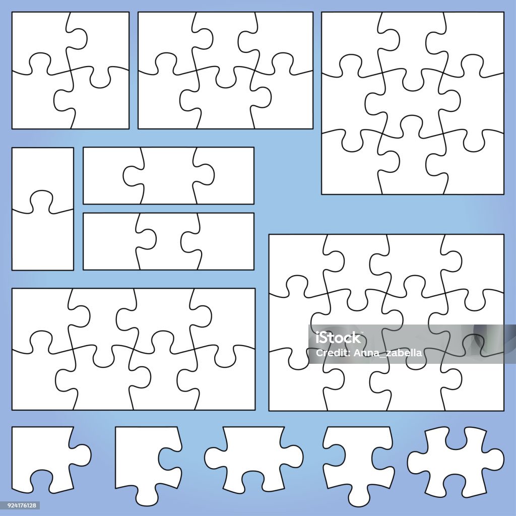 Puzzle set Puzzle set 1 2 3, 4 6 8 9 12 pieces jigsaw vector illustration Jigsaw Puzzle stock vector