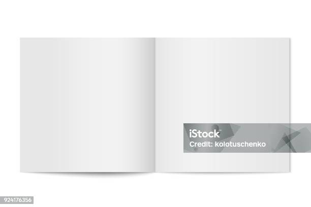 Vector Mockup Of Booklet Cover Isolated Stock Illustration - Download Image Now - Square - Composition, Book, Brochure