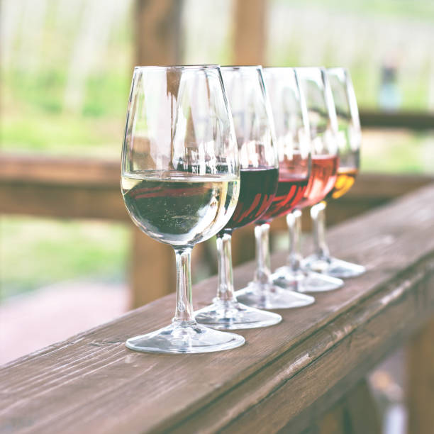 istock Glasses with wine. Red, pink, white wine in glasses. 924185934