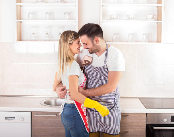 istock Couple in hug after finishing housework 924191764