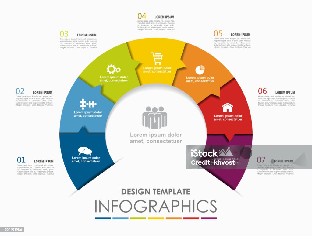 Infographic template. Vector illustration. Can be used for workflow layout, diagram, business step options, banner. Infographic template. Vector illustration. Can be used for workflow layout, diagram, business step options, banner, web design. Number 7 stock vector