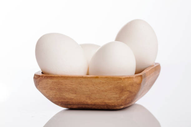 istock Wooden cup of white eggs 924194914