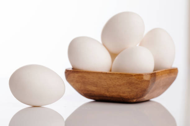 istock Wooden cup of white eggs 924194930