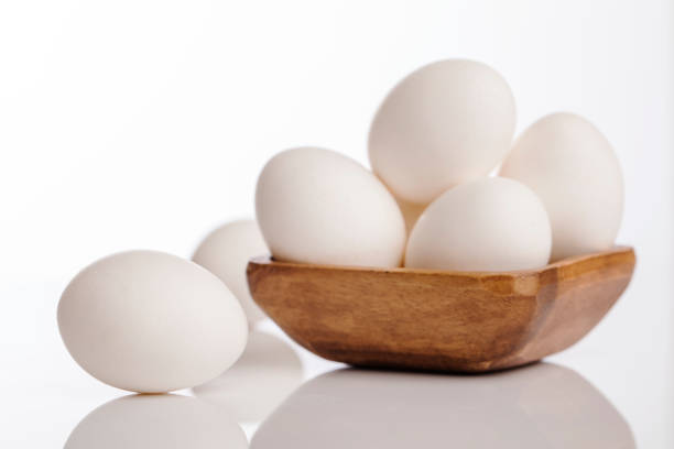 istock Wooden cup of white eggs 924194934