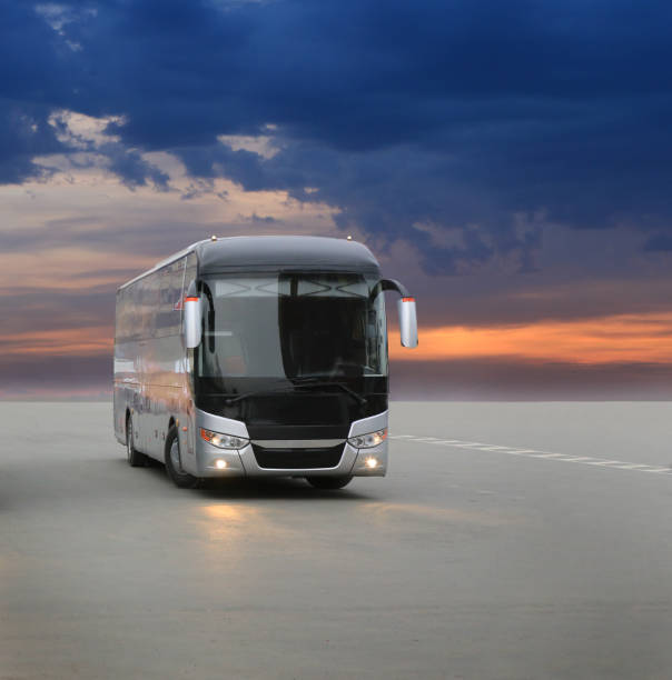 istock bus on asphalt in the evening on sunset 924194990