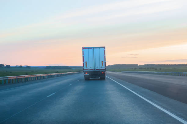 istock truck transports freight on highway 924198278