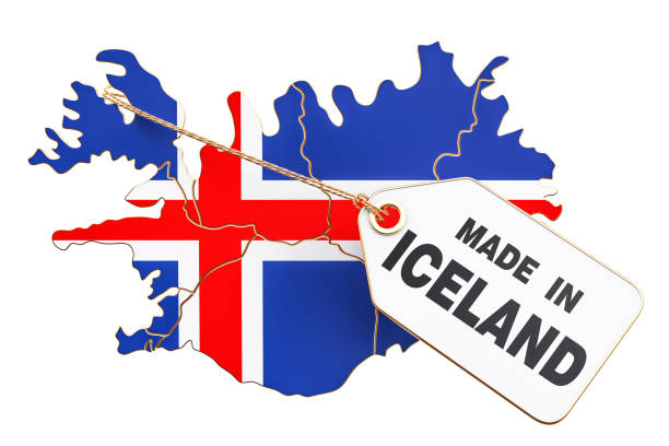 Made in Iceland concept, 3D rendering isolated on white background