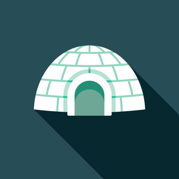 igloo плоский дизайн канадская икона с боковой тенью - igloo stock illustrations
