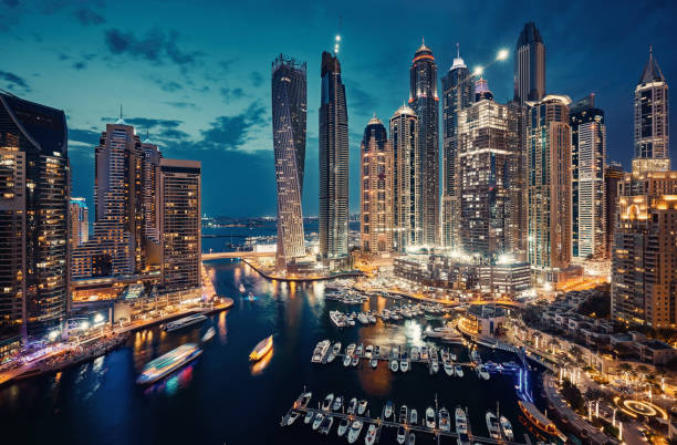 Dubai Marina skyline Beautiful Dubai city dubai skyline stock pictures, royalty-free photos & images