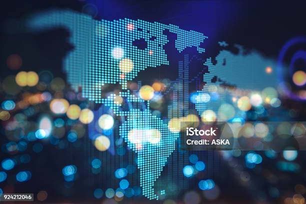 Futuristische Erde Karte Technologie Abstrakten Hintergrund Stockfoto und mehr Bilder von Internationale Geschäftswelt