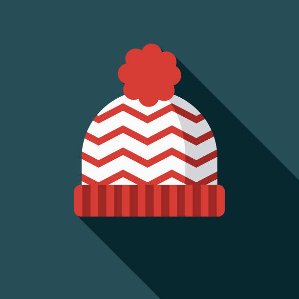 Toque Flat Design Canadian Icon with Side Shadow vector art illustration