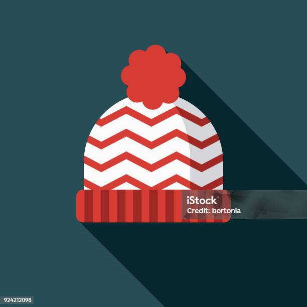 Toque Flat Design Canadian Icon With Side Shadow Stock Illustration - Download Image Now - Toque, Vector, Illustration