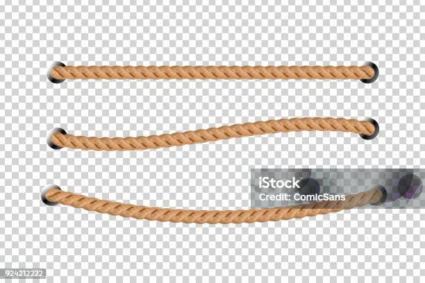 Vector Realistic Isolated Rope For Decoration And Covering On The Transparent Background Stock Illustration - Download Image Now