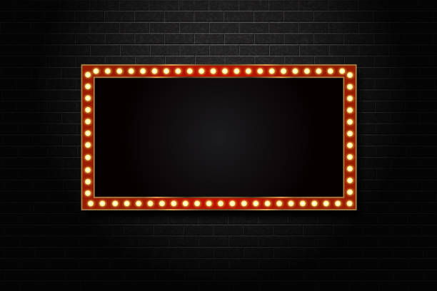 Vector realistic isolated retro rectangle neon billboard for decoration and covering on the wall background. Vector realistic isolated retro rectangle neon billboard for decoration and covering on the wall background. quotes about winning stock illustrations