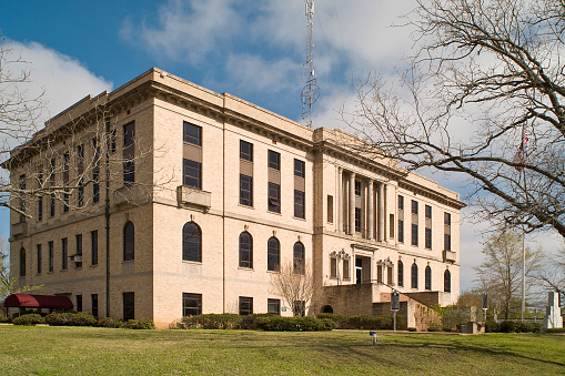 Burleson County Courthouse, built in 1927 in central Texas town of Caldwell