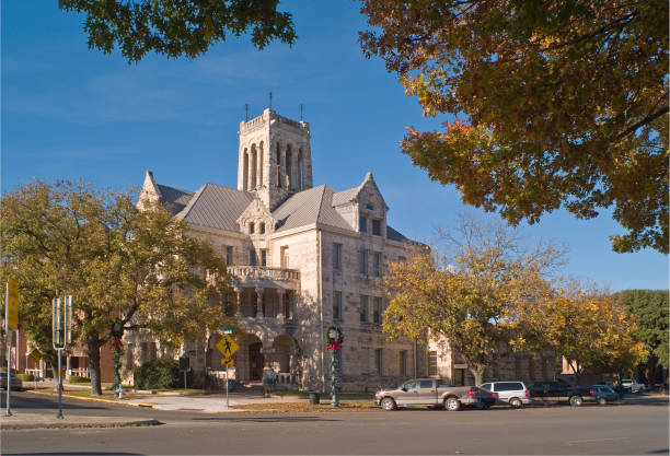 Comal County Courthouse, recently restored Romanesque Revival architecture, in Central Texas town of New Braunfels