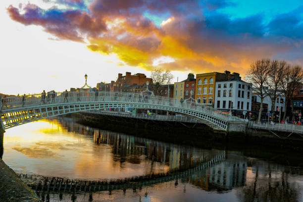 istock Dublin night scene with Ha'penny bridge and Liffey river lights 924221544
