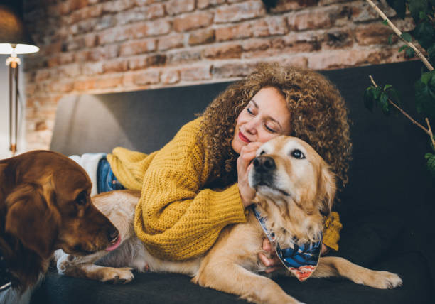 istock Woman playing with her dogs 924236264