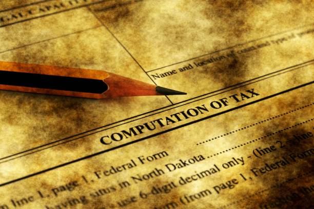 istock Computation of tax form grunge concept 924236952