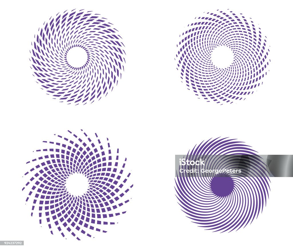 Spiral Line Frame Set Of Spiral Line Art Graphic Elements Stock Illustration - Download ...