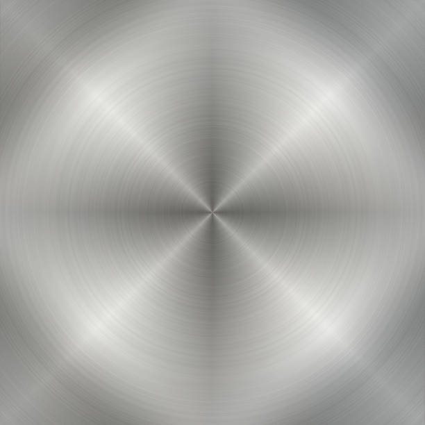 istock Circular brushed aluminum metal texture 924246458