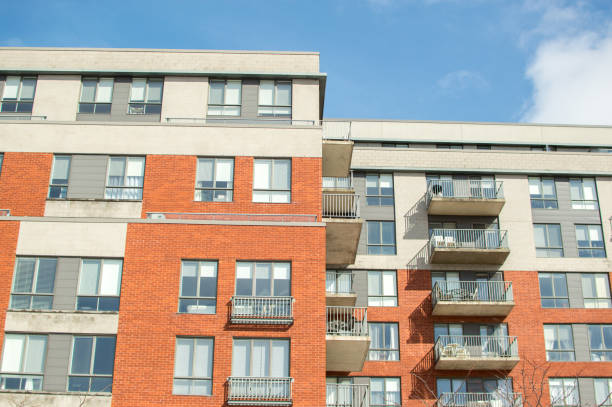 istock Modern condo buildings with huge windows and balconies in Montreal 924263890