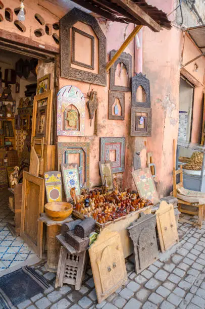 Photo of Beautiful street of old medina in Marrakesh, Morocco