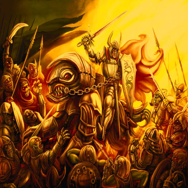 istock One warrior on a dragon is opposed to the forces of evil 924272640