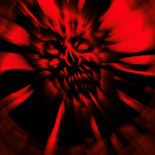 istock Terrible zombie dead head cover. head. Wallpaper in red color. 924272710